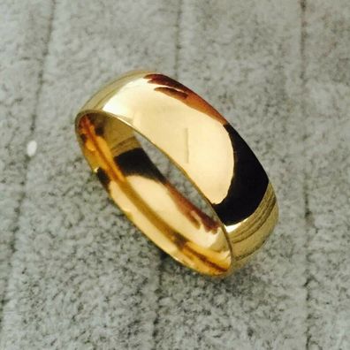 Ehering Trauring Herren Damen Ring 8mm breit klassisch vergoldet Hochzeit