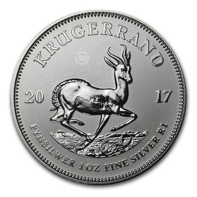 1 oz Silber Krügerrand 2017 - 50 Jahre Premium Stgl. 1 Rand Jubiläumsausgabe