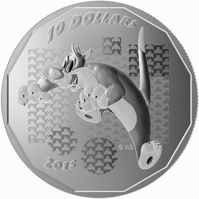 Royal Canadian Mint Looney Tunes Sylvester 2015 0,5 oz Silbermünze PP Coa & Box