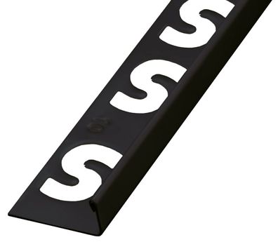 Fliesenschiene L-Form Winkelprofil 250 cm Edelstahl V2A schwarz matt beschichtet