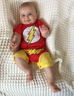 Baby Jungen Superheld Strampler The Flash Rote Blitz Geschenk Geburt Kostüm