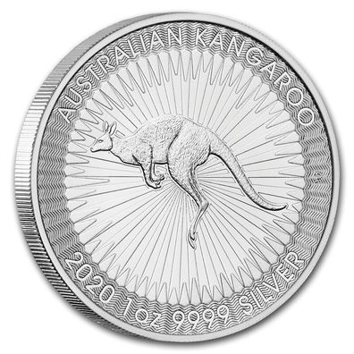 Perth Mint Australien Känguru Kangaroo 2020 1 oz 999 Silbermünze Silber Bullion