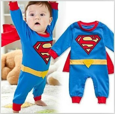 Superman Baby Jungen Body Kostüm Superheld Geschenk Geburt " Kind pinkeln " NEU