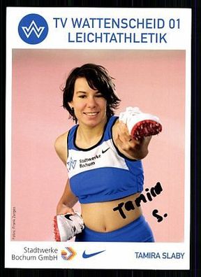 Tamira Slaby Autogrammkarte Original Signiert Leichtathletik + A 58674