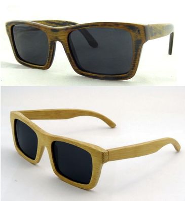 Designer Holz Sonnenbrille Holz Used Look Dunkel und Natur hell 100% Echtholz