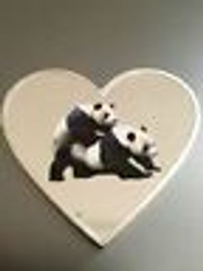 Neusilbermedaille China Panda Medaille 1 oz Forever Herz Form versilbert II Wahl