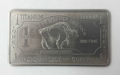 USA 999 Titan Titanium Barren 1 oz Titanium Titanbarren American Buffalo Büffel