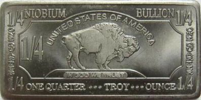 USA 1/4 oz Unze 999 Niob NiobiumBarren American Buffalo Selten in Kapsel