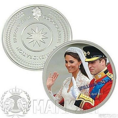 Prince William and Kate Royal Baby Medaille Farbe Silbermedaille