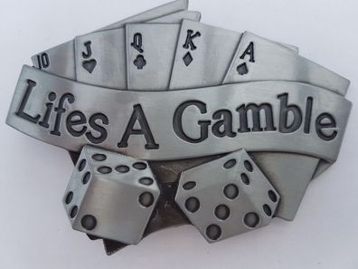 Gürtelschnalle Lifes a Gamble Casino Poker Glück Belt Buckle NEU dt. Händler
