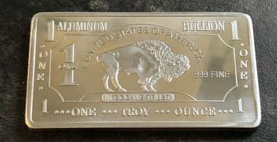 1 oz 999 USA Aluminium Alu Aluminum American Buffalo SELTEN Unze