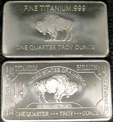1/4 oz 999 USA Titan Titanium Titanbarren American Buffalo Medaillen Barren