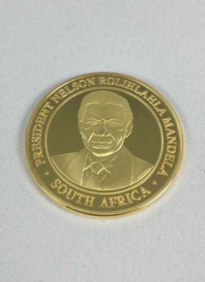 1 oz Kupferbarren Kapsel Präsident Nelson Mandela Südafrika mit vergoldet