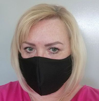 Mundmaske Schwarz Maske Gesichtsmaske 3-lagig Baumwolle wiederverwendbare
