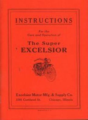 Instructions Handbuch The Super Excelsior Motorrad