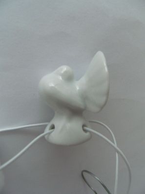 Porzellan Tropfenfänger Taube, weiß, für Kaffee- oder Teekannen, Figur Tier Vogel