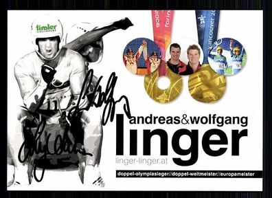 Andreas & Wolfgang Linger Autogrammkarte Original Signiert Rodeln + A 58814