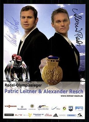 Patric Leitner & Alexander Resch Autogrammkarte Original Signiert Rodeln + A 58810