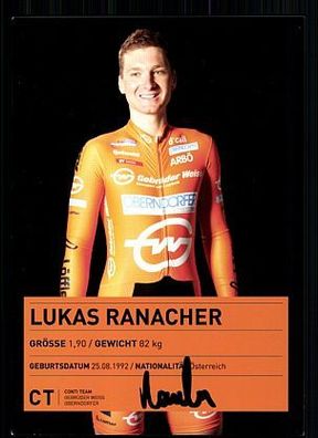 Lukas Ranacher Autogrammkarte Original Signiert Radfahren + A 58864