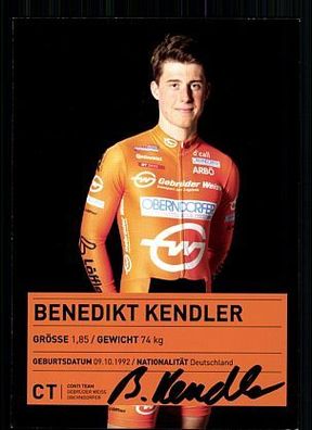 Benedikt Kendler Autogrammkarte Original Signiert Radfahren + A 58867