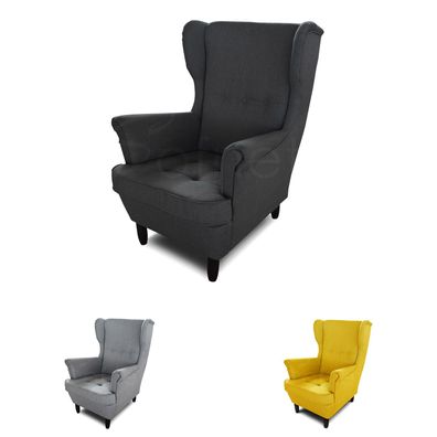 Ohrensessel Sessel King - Lounge Sessel mit Armlehnen - Retro Stuhl - ohne Hocker