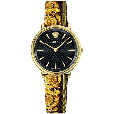 Versace Damen Uhr Armbanduhr V-Circle / The Manifesto Edition VBP130017 Leder