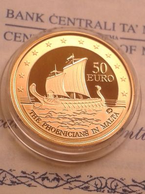 50 euro 2011 PP Malta Phönizier Phönizische Phönizianische Seefahrer 6,5g Gold