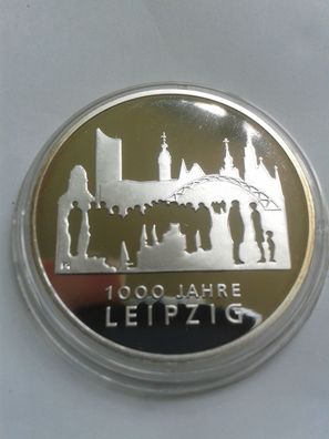 10 euro 2015 PP Silber Deutschland 1000 Jahre Leipzig - Münze und mit Flyer