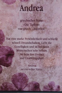 Andrea, Namenskarte Andrea, Geburtstagskarte Andrea, Karte Andrea