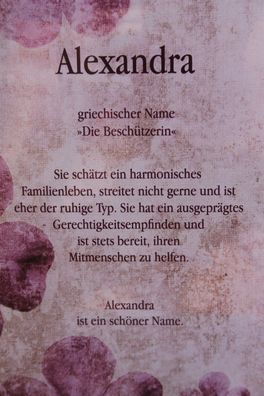 Alexandra, Namenskarte Alexandra, Geburtstagskarte Alexandra, Karte Alexandra