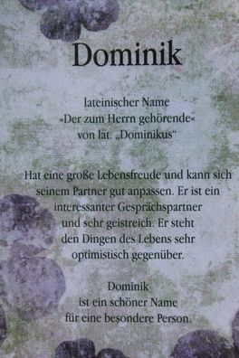 Dominik, Namenskarte Dominik, Geburtstagskarte Dominik, Karte Dominik