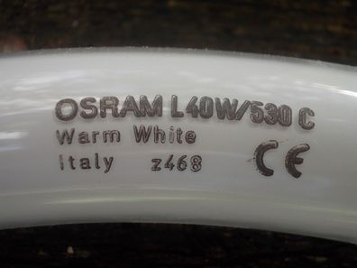 Osram L 40w/530 C Warm White Italy z468 CE Ring 40 cm breit AußenMaß runde NeonLampe