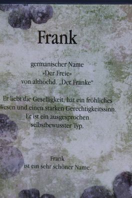 Frank, Namenskarte Frank, Geburtstagskarte Frank, Karte Frank