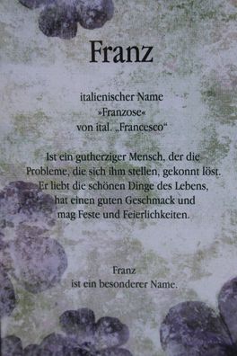Franz, Namenskarte Franz, Geburtstagskarte Franz, Karte Franz