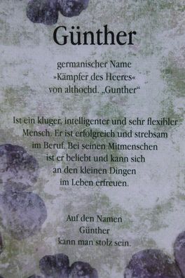 Günther, Namenskarte Günther, Geburtstagskarte Günther, Karte Günther