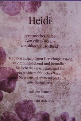Heidi, Namenskarte Heidi, Geburtstagskarte Heidi, Karte Heidi