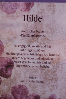 Hilde, Namenskarte Hilde, Geburtstagskarte Hilde, Karte Hilde
