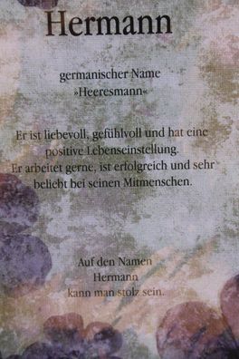 Hermann, Namenskarte Hermann, Geburtstagskarte Hermann, Karte Hermann