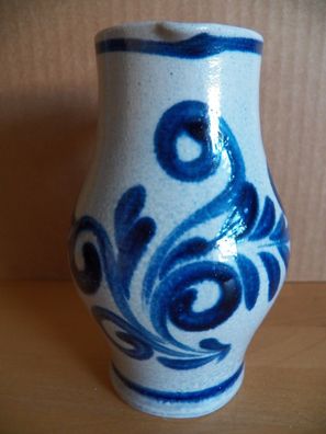 Vase Kanne Krug in blau/ grau ca. 15,5 cm hoch ca. 0,5L/ MM