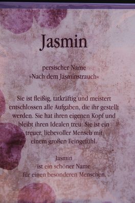 Jasmin, Namenskarte Jasmin, Geburtstagskarte Jasmin, Karte Jasmin