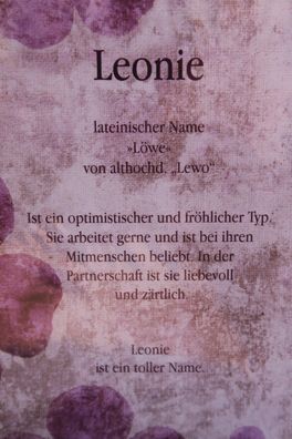 Leonie, Namenskarte Leonie, Geburtstagskarte Leonie, Karte Leonie