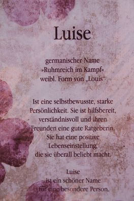 Luise, Namenskarte Luise, Geburtstagskarte Luise, Karte Luise