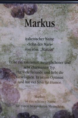 Markus, Namenskarte Markus, Geburtstagskarte Markus, Karte Markus