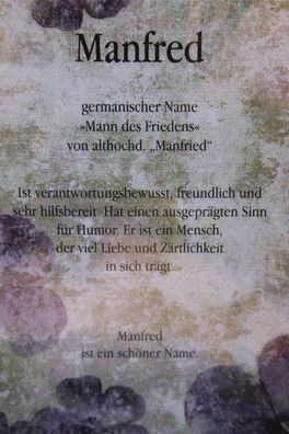 Manfred, Namenskarte Manfred, Geburtstagskarte Manfred, Karte Manfred
