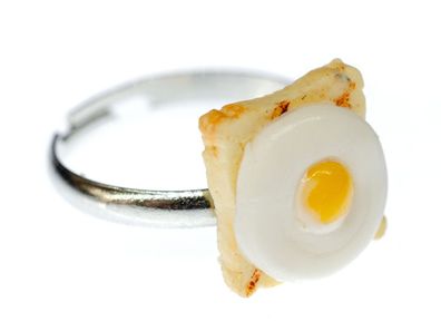 Toast Spiegelei Ring Miniblings Eier Sandwich Frühstück Toastbrot Essen Beige