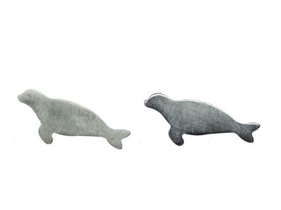 Robbe 925 Echtsilber Ohrstecker Stecker Miniblings Seehund Hundsrobbe Silber