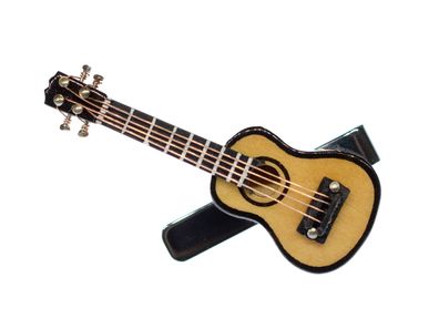 Akustik-Gitarre Krawattennadel Krawattenhalter + Box Miniblings Instrument Beige