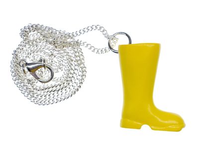 Gummistiefel gelb Kette Halskette Miniblings 45cm Garten Wasser Regen Stiefel