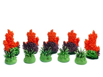10x Koralle Wasserpflanze Aufstellfigur Miniblings Gummitier Meer Riff Figur