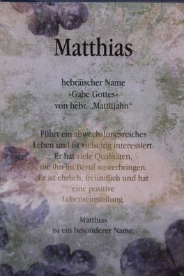 Matthias, Namenskarte Matthias, Geburtstagskarte Matthias, Karte Matthias